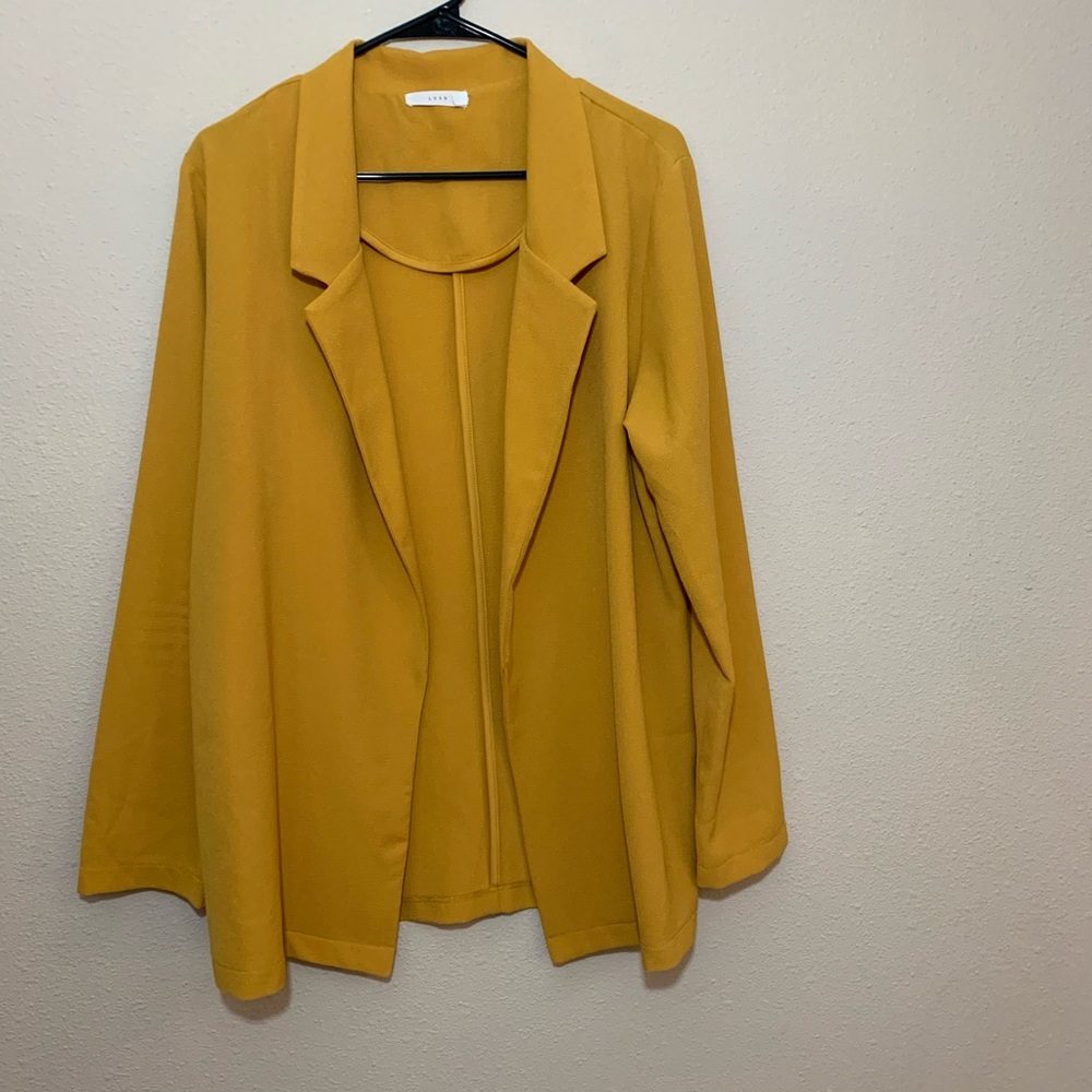 Lush Mustard Yellow Crepe Blazer